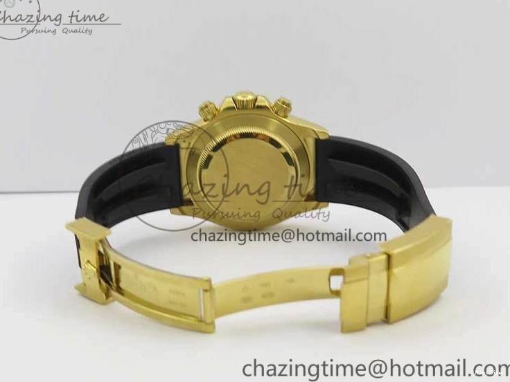 MiroTime 0124 Daytona 116589RBOW YG Rainbow Crystal BLF Best Edition Black Dial on Rubber Strap A EasyMatch 3238